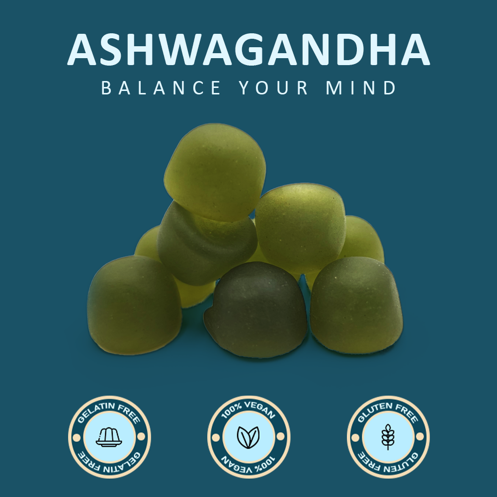 Focus Fusion™ Organic Ashwagandha Gummies with D2 & Zinc to help balance your mind, reduce stress, boost mood, improve focus, and support calm energy with all-organic adaptogenic | Mix Berry Flavor | 60 Ct