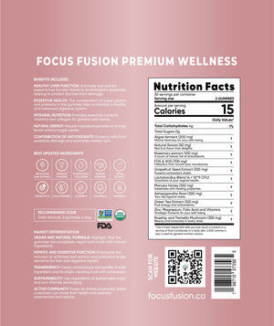 Focus Fusion Organic Women’s Wellness Gummies – Premium Daily Balance