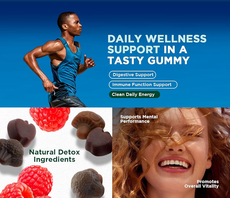 Focus Fusion Super Greens | 74+ Organic superfood gummies that boost energy, support gut health, detox, and immunity for daily focus and vibrant wellness | Natural Mix Berry Flavor | 60 Ct