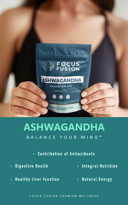 Focus Fusion™ Organic Ashwagandha Gummies with D2 & Zinc to help balance your mind, reduce stress, boost mood, improve focus, and support calm energy with all-organic adaptogenic | Mix Berry Flavor | 60 Ct