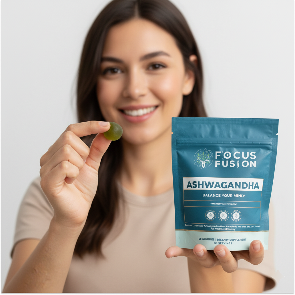 Focus Fusion™ Organic Ashwagandha Gummies With D2 & Zinc Balance Your Mind