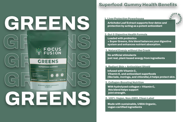 Focus Fusion Organic Super Greens Gummies – Premium Wellness Made Simple